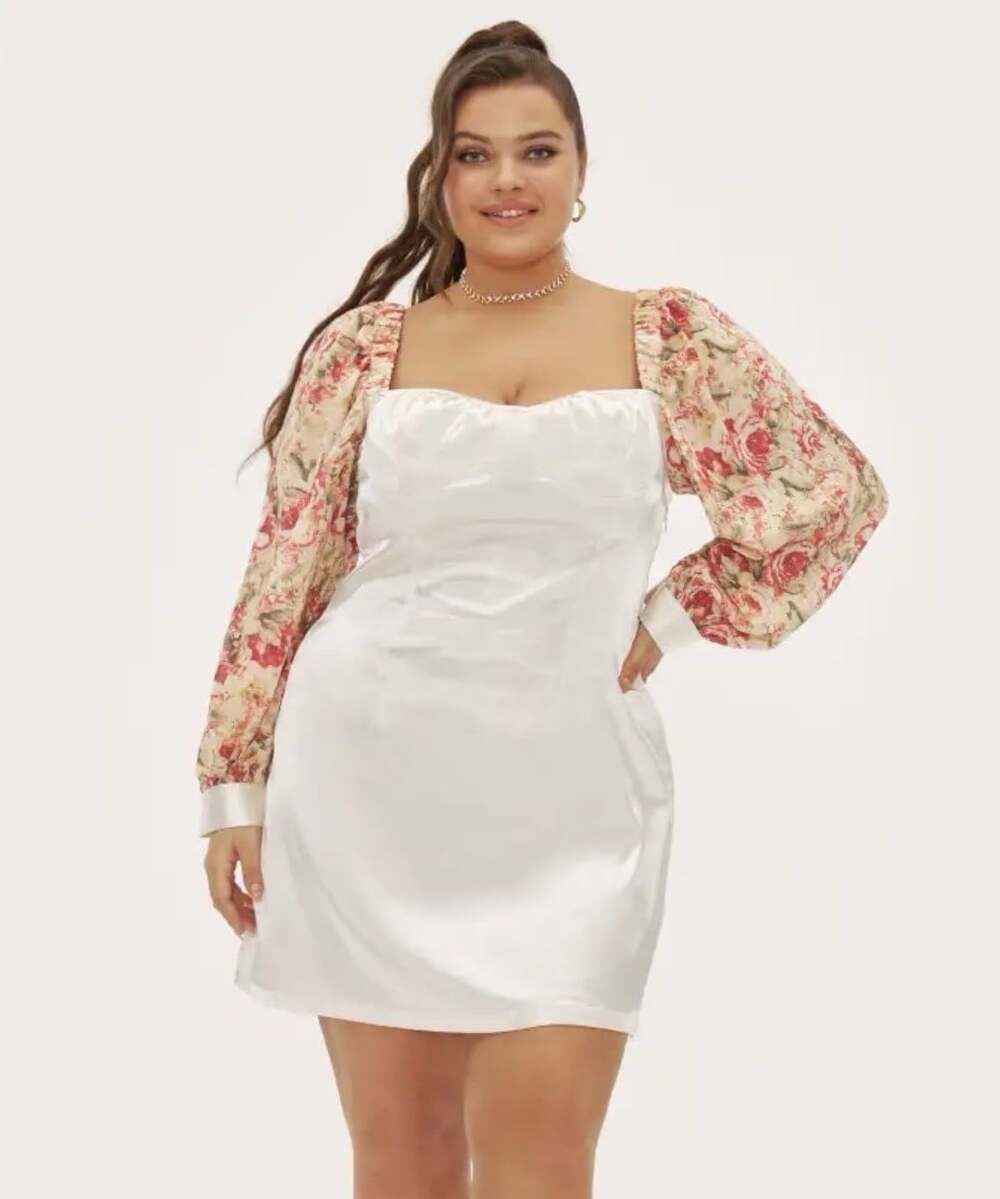 NWT Cider Museum Date Silk Mini Dress Sz XL Cottagecore Peasant Ditzy Floral